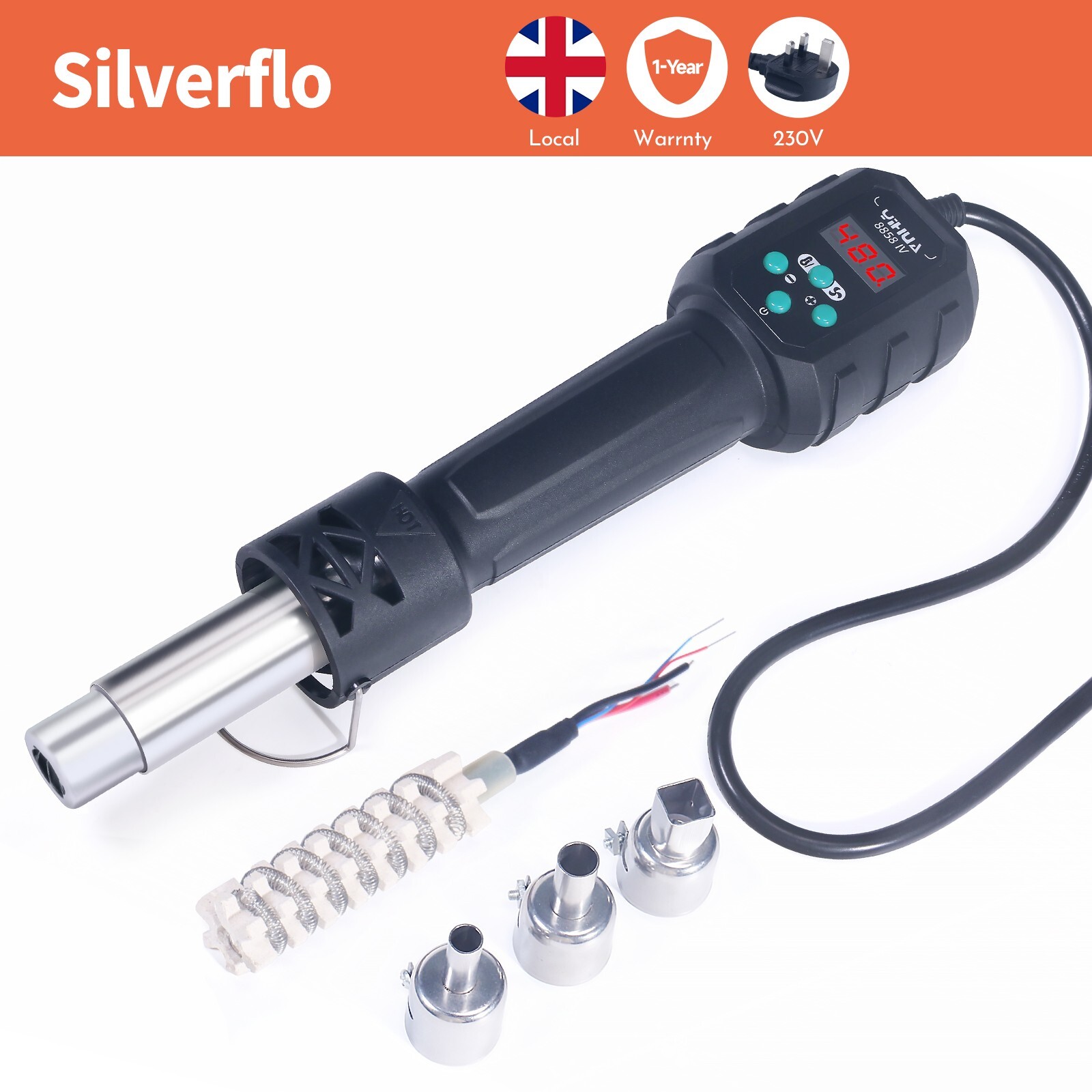 Silverflo 8858 700W Hot Air Gun Soldering Desoldering Rework Station SMD Digital