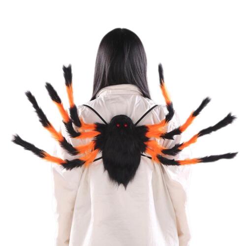 (Color))Halloween Spider Backpack Sturdy Fabric Wire Lightweight Red Eyes - Picture 1 of 12