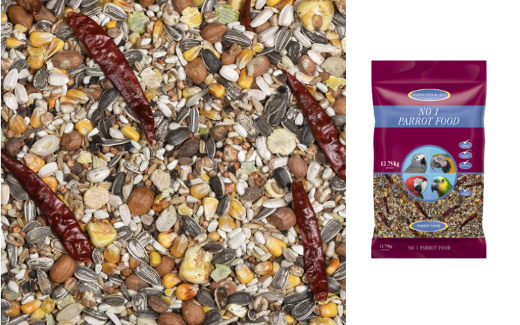 12.75KG NO1 PARROT FOOD MIX JOHNSTON & JEFF WITH NUTS CHILLI SUNFLOWER SEED