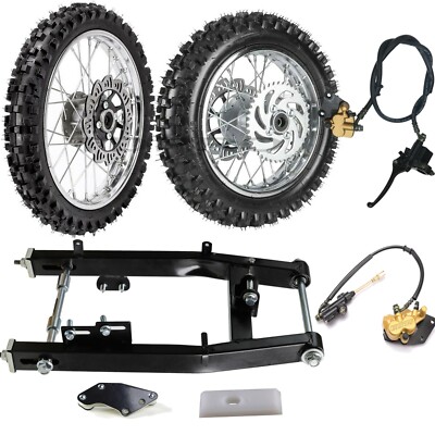 Front 60/100-14 + Rear 80/100-12 Tire Wheel Swingarm Kit Apollo 110cc 125cc XR70