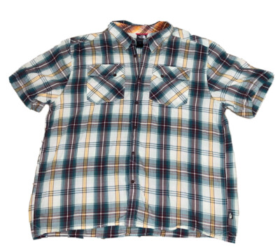 The North Face Plaid Button Down Shirt Mens Size 2XL Short Sleeve Outdoors Light