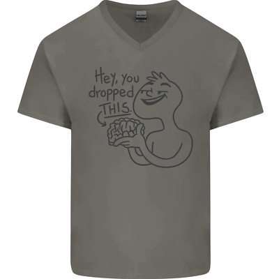 U Gedropptem Saum Ihr Gehirn Sarkastisch Dumb Stupid Herren V-Neck Baumwolle T