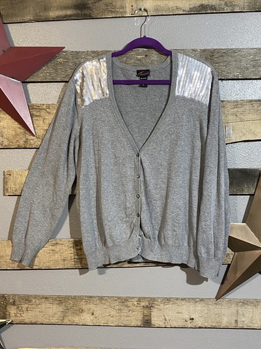 TORRID Grey Sequin Shoulder 💖 Cardigan 
