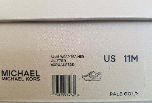 Michael KORS ALLIE WRAP Pale Gold GLITTER CRYSTAL Sneakers US 11 I LOVE SHOES - Picture 8 of 8
