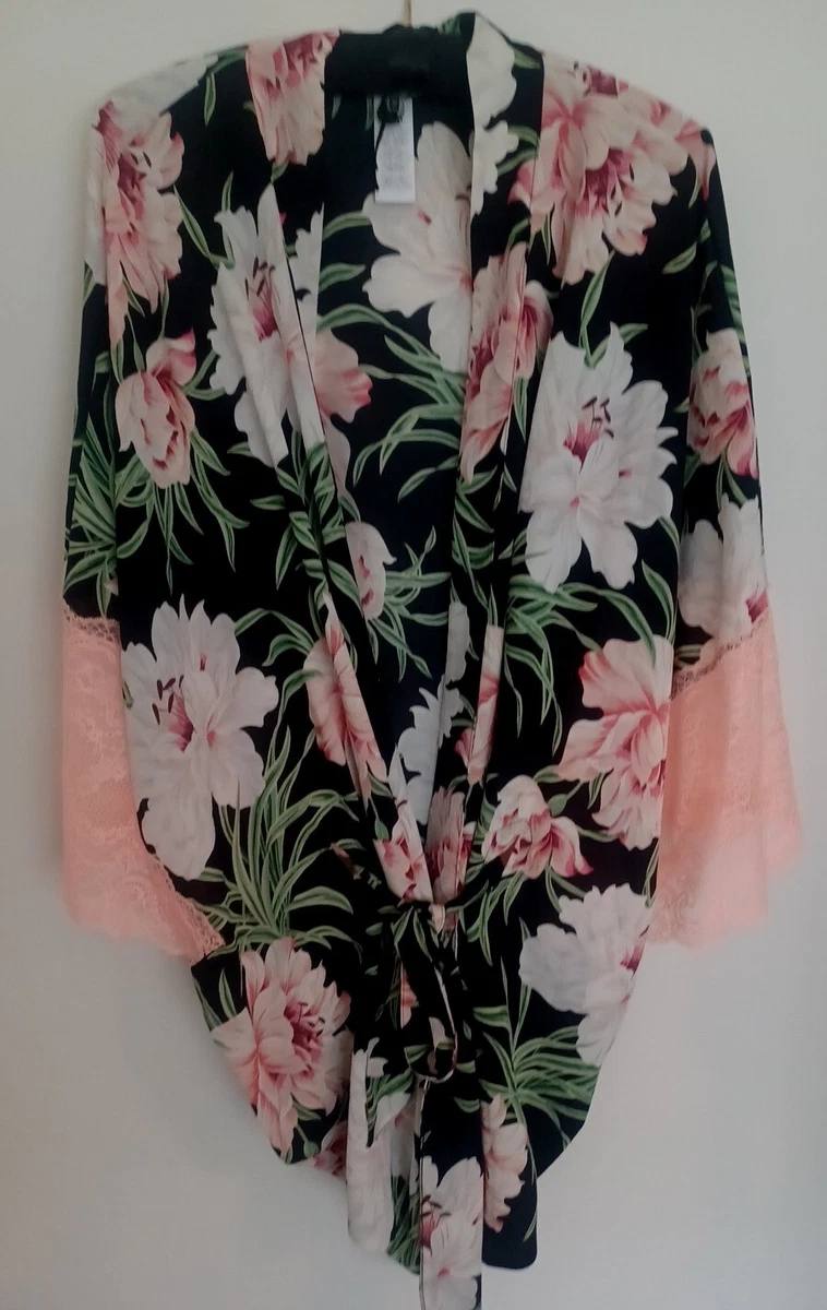 Womens Floral Kimono Black Floral Top Kimono Cover Up BY Guess r.r.p. 98