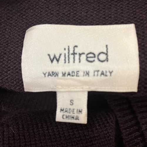 Wilfred Sweater Funnel Neck S 100% Wool Eggplant Boxy Pullover Turtle Neck - Picture 5 of 11