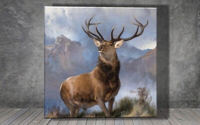 Edwin Landseer The Monarch of the Glen HIRSCH LEINWAND GEMÄLDE KUNSTDRUCK 2178