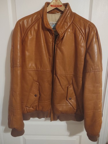 Vintage 1070s Leather Struggle Gear jacket With Gloves Rare - Picture 4 of 6