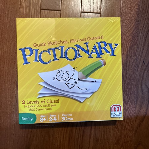 Pictionary Board Game By Mattel Factory 2013 Family Edition Ages 8+ New Sealed
