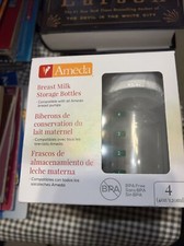 Ameda Breast Milk Storage Bottles 4oz. 4pk BPA Free Freezer/Dishwasher Safe New