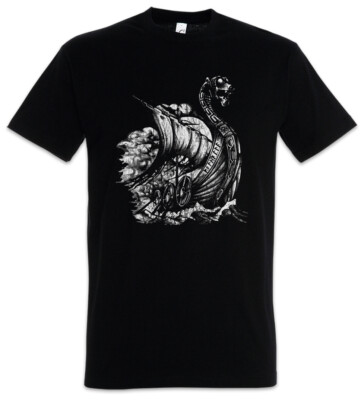 Viking Ship VIII Herren T-Shirt Valhalla Odin Thor Norse Vikings Boot Tyr Dragon
