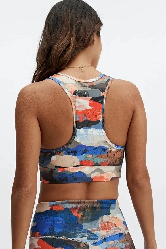 fabletics boost midi impact spotted tank-bra