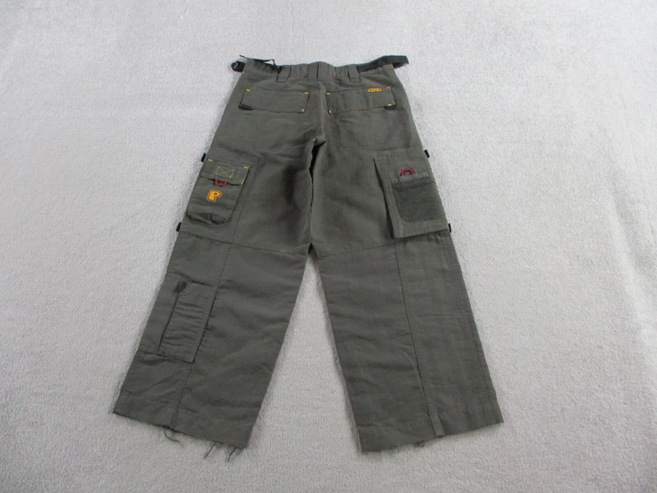 Pantalones DE COLECCIÓN Lee Pipes Niños 8 Verdes Sueltos Carga Utilidad Sueltos Patinador Grunge Y2K Foto 3 de 4