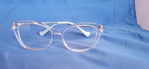 Nuevo marco de gafas para mujer Betsey Johnson plástico transparente Hunny 54-16-140 - Imagen 2 de 12