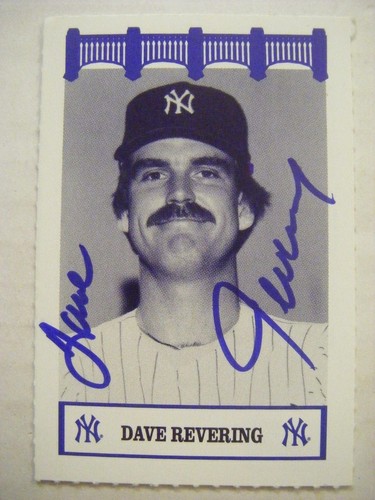 DAVE REVERING signed The Wiz YANKEES 1980s baseball card AUTO ...