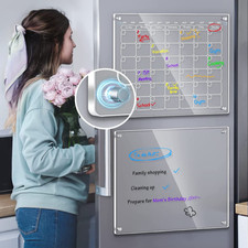 Acrylic Magnetic Dry Erase Calendar Board 17x12 for Fridge Monthly Planner
