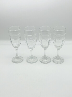 Libbey Chivalry Clear Glass, Champagne Flutes, Glasses, Set of 4, 6 1/2''