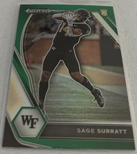 2021 Prizm Draft Football Sage Surratt Wake Forest Demon Deacons Green Prizm RC