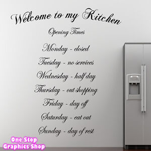 Welcome To My Kitchen Wall Art Quote Sticker Kitchen Dining Room Decal Ebay