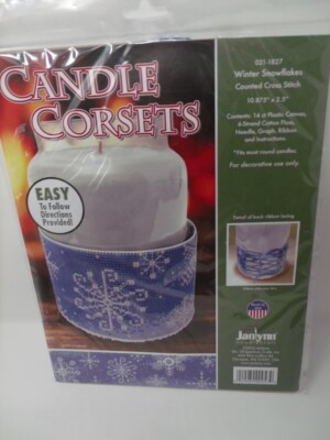 Janlynn Candle Corsets WINTER SNOWFLAKES Counted Cross Stitch Kit 14 Ct PC 