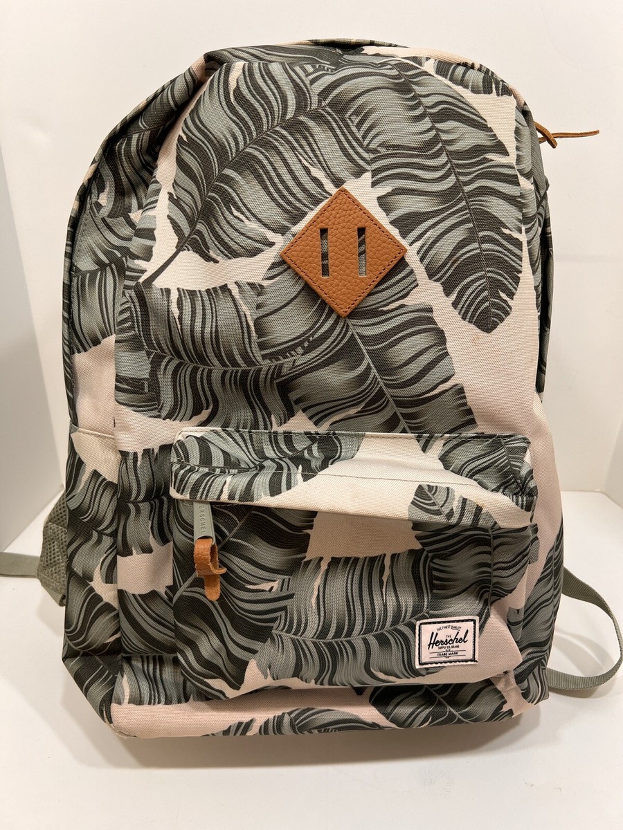 canvas backpack herschel HERSCHEL SUPPLY HERITAGE 21.5L Palm Leaf CANVAS BACKPACK Used Once 17.5