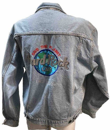 Chaqueta vaquera bordada con botones Hard Rock Café Las Vegas años 90 talla M vintage - Imagen 2 de 23