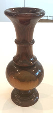 Lathe Turned Solid Wood Vase 6.5 Inches Tall , 3" High