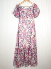 NWT astr the label Small Valora Off Shoulder Floral Maxi Dress Pink 