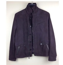 John Varvatos Collection XX Suede Jacket-NWT-Dark Purple-Size Eu 48 US 38