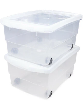 2x Rollbox mit Deckel 80L Spielzeugkiste Box Aufbewahrungsbox Kunststoffbox - Bild 1 von 4