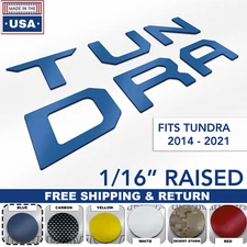 Blue Raised Plastic Letters Inserts Toyota Tundra 2014-2021 Tailgate