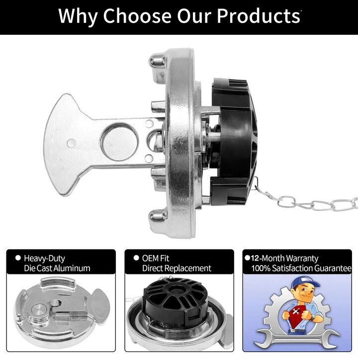 4" Locking Diesel Fuel Cap For 1972-2017 Peterbilt 330-587 Trucks 11-04859-200 Foto 4 de 4