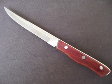 Maxam Steel (B) Serrated Kitchen Knife 5" Blade Wooden Handle