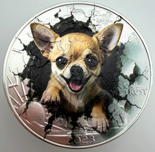 Chihuahua Breaking Through - American Silver Eagle 1 oz moneda de dólar de plata .999