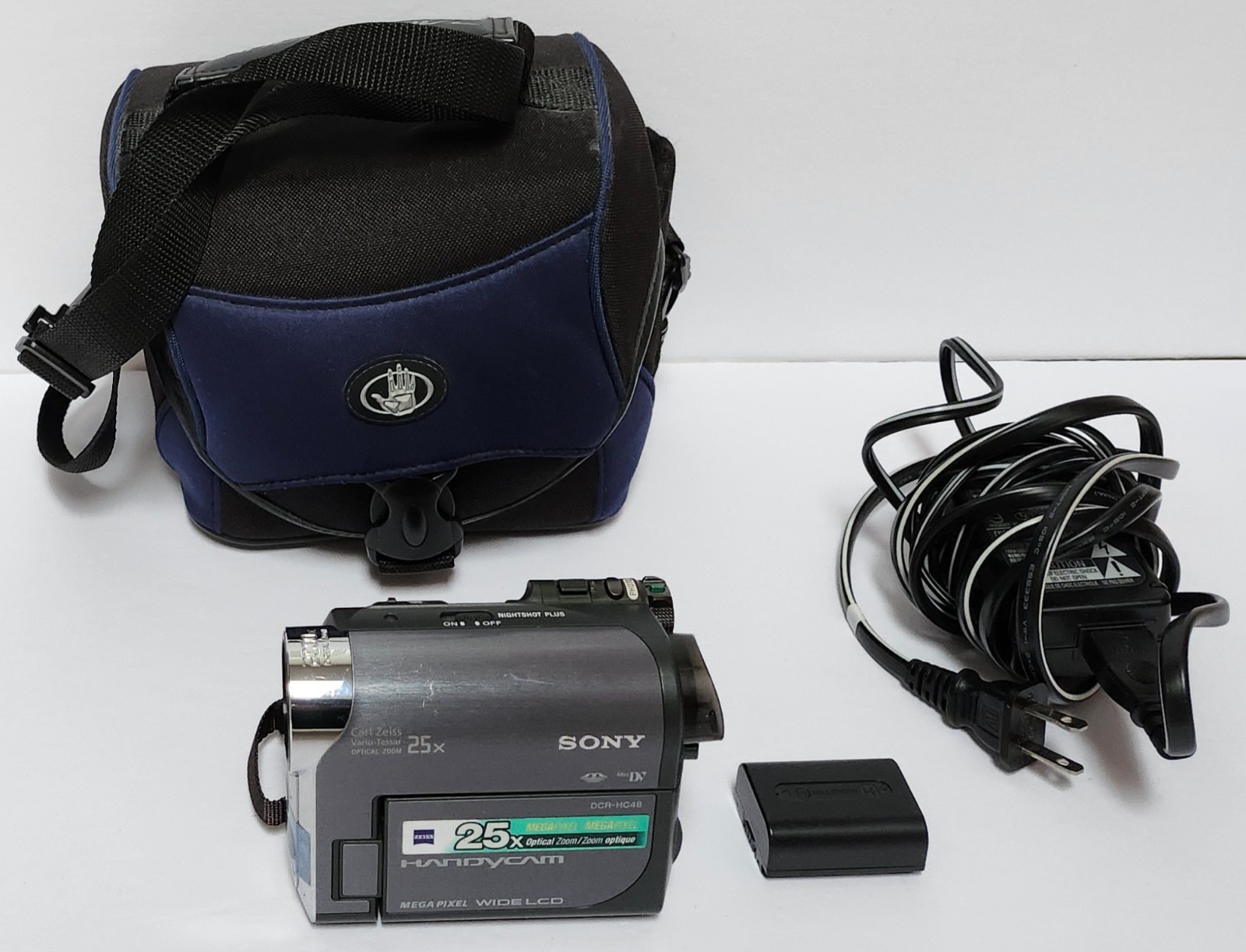 Sony DCR-HC48 Handycam Camcorder Tested with Battery Charger Bag