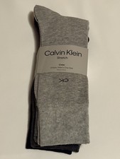 Calvin Klein Men's 4-Pack Cotton Stretch Crew Socks Assorted Colors One Size NWT