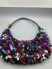 Vintage CATO Y2K Rainbow Sparkly Sequin Shoulder Hobo Bag Purse Medium-NEW!!