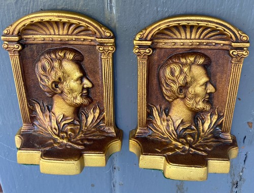 HUBLEY BOOKENDS #171 Abraham Lincoln Cast Iron - Picture 4 of 12