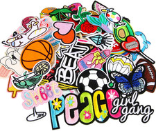 60Pcs Random Assorted Styles Embroidered Iron on Patches, DIY Sew Applique Repai
