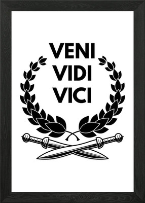 Veni Vidi Vici Gerahmtes Wandbild Poster Leinwanddruck Bild