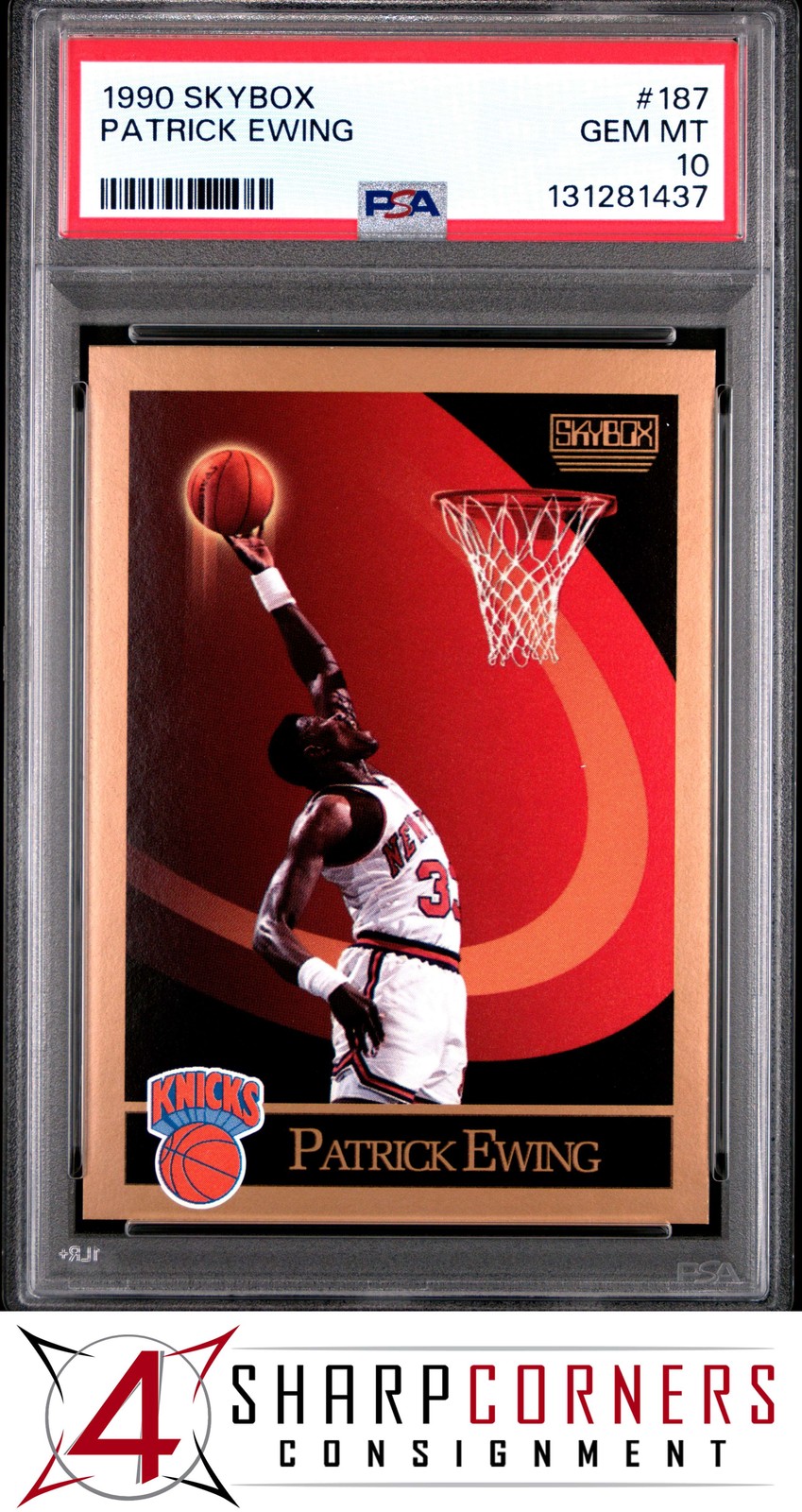 1990 SKYBOX #187 PATRICK EWING KNICKS HOF PSA 10