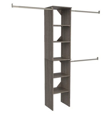 ClosetMaid SuiteSymphony Wood Closet Organizer Starter Kit with Tower and 3 H...