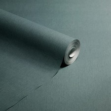 Plain Fern Green Wallpaper Textured Linen Effect Paste The Wall Free Match Study