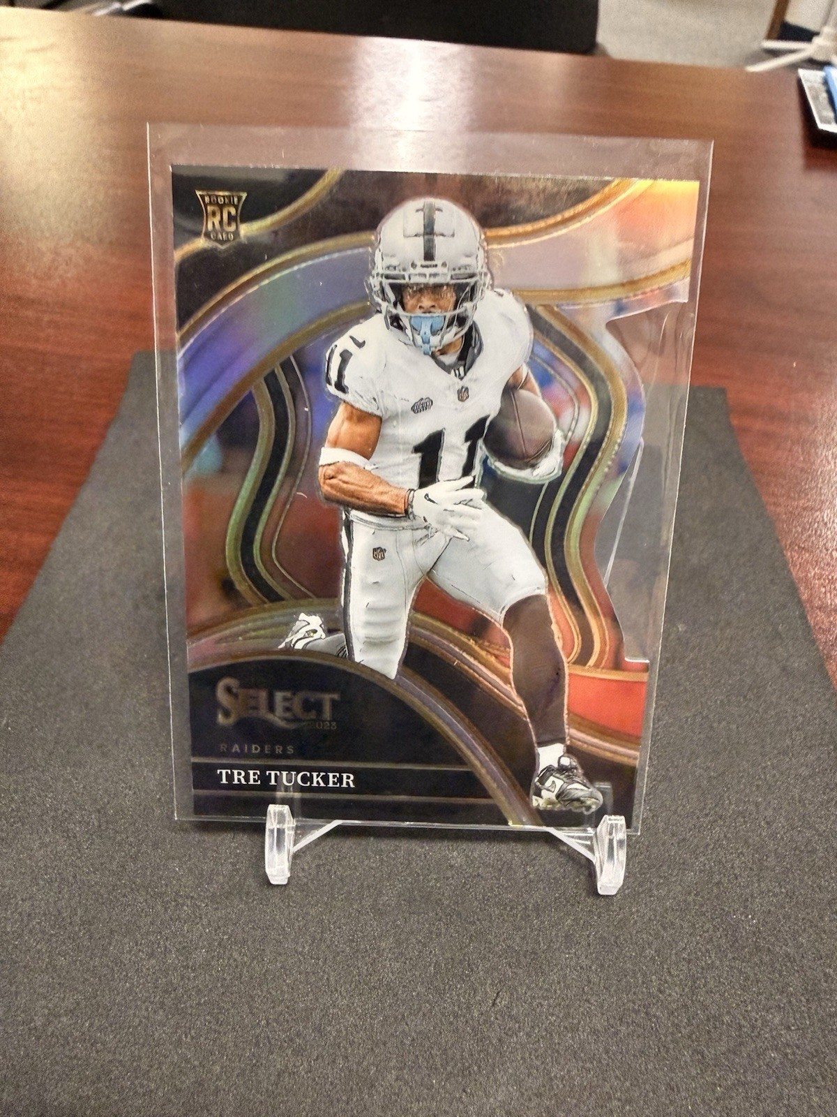 2023 Panini Select Club Level Black Red Die Cut #214 Tre Tucker RC Raiders F04