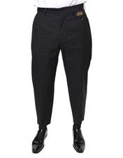 Dolce & Gabbana Black Crown Cotton Dress Men's Pants Authentic