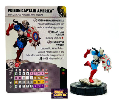 Marvel Heroclix Poison Captain America #043 w/ Card Venom Set