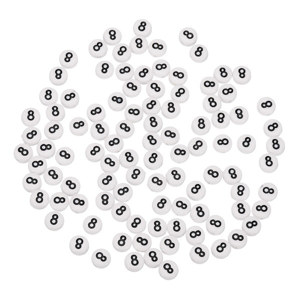 Acryl-Zahlenperlen 100St 4X7Mm Weiß Nr.8 FüR Schmuck ArmbäNder Halsketten-image