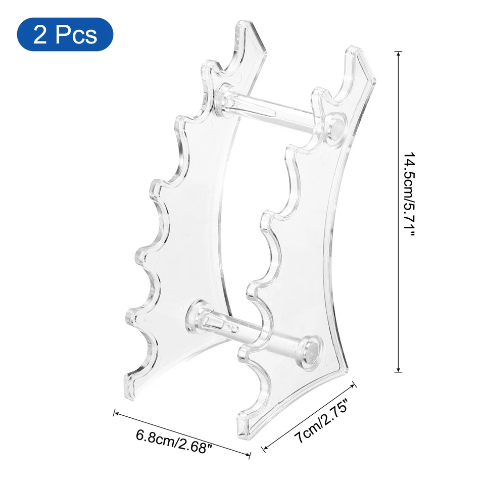 2 Pack Plastic Pen Holder, 6-Slot Acrylic Pen Display Stand Horizontal Clear - Image 2 of 4
