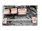 Lot Of Vintage Pink Bathroom Set Soap Dish, Towel Rods Toothbrush & Toilet Paper — photo 2
