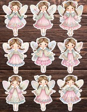 Pretty Floral Fairy Die Cut Vinyl Stickers Set Notebook Laptop WaterBottle